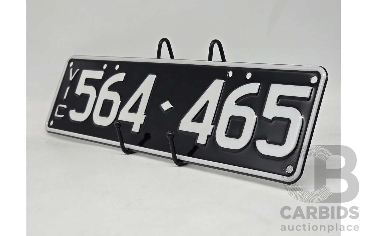 Victorian VIC Custom 6 - Digit Numerical Palindrome Number Plate - 564.465