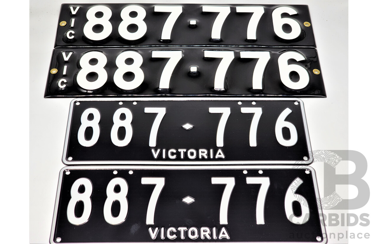 Victorian VIC 6 - Digit Custom Number Plate with Heritage Enamel Display Set - 887.776
