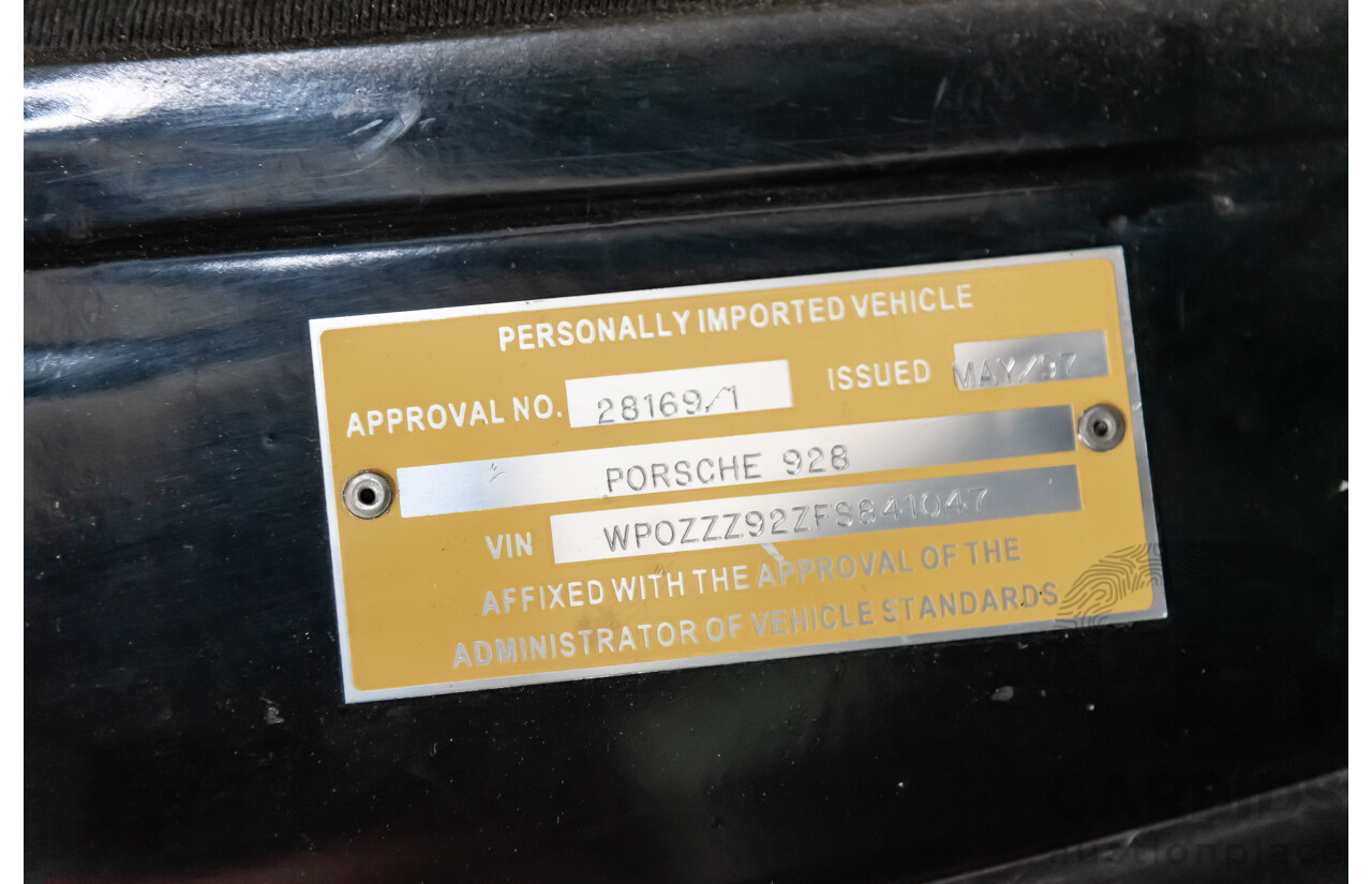 1/1985 Porsche 928 S  2d Coupe Black 4.7L V8