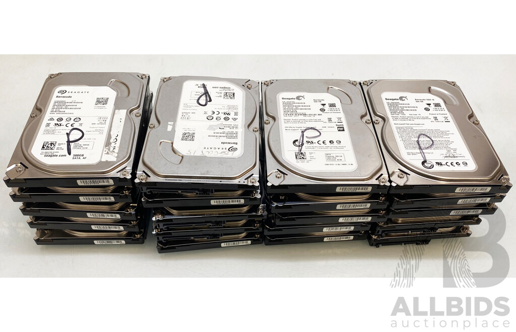 Seagate Barracuda 500GB SATA Hard Drives - Lot of 20