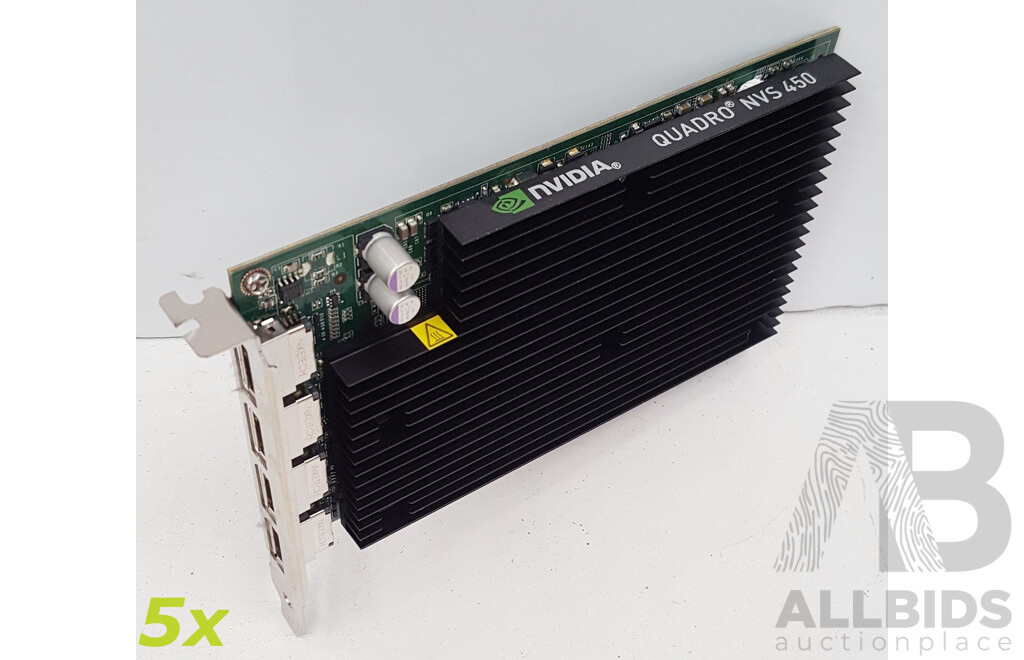NVIDIA Quadro NVS 450 GDDR3 Graphics Card - Lot of Five