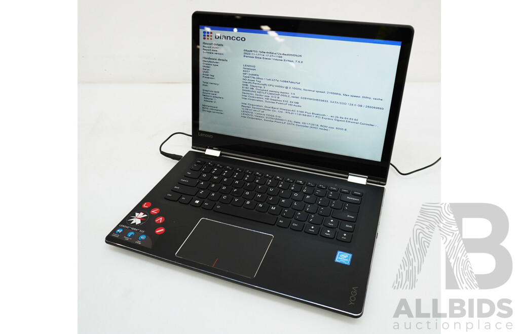 Lenovo Yoga 510 Pentium (4405U) 2.10GHz 2-Core CPU 14-Inch Touchscreen Laptop