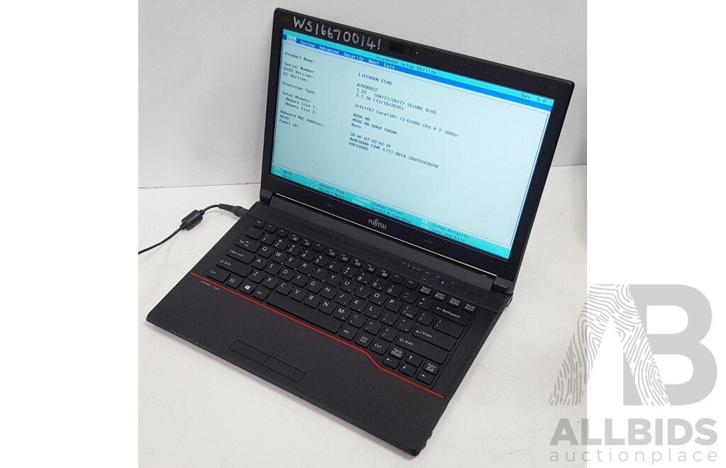 Fujitsu Lifebook E546 Intel Core i3 (6100U) 2.30GHz CPU 14-Inch Laptop