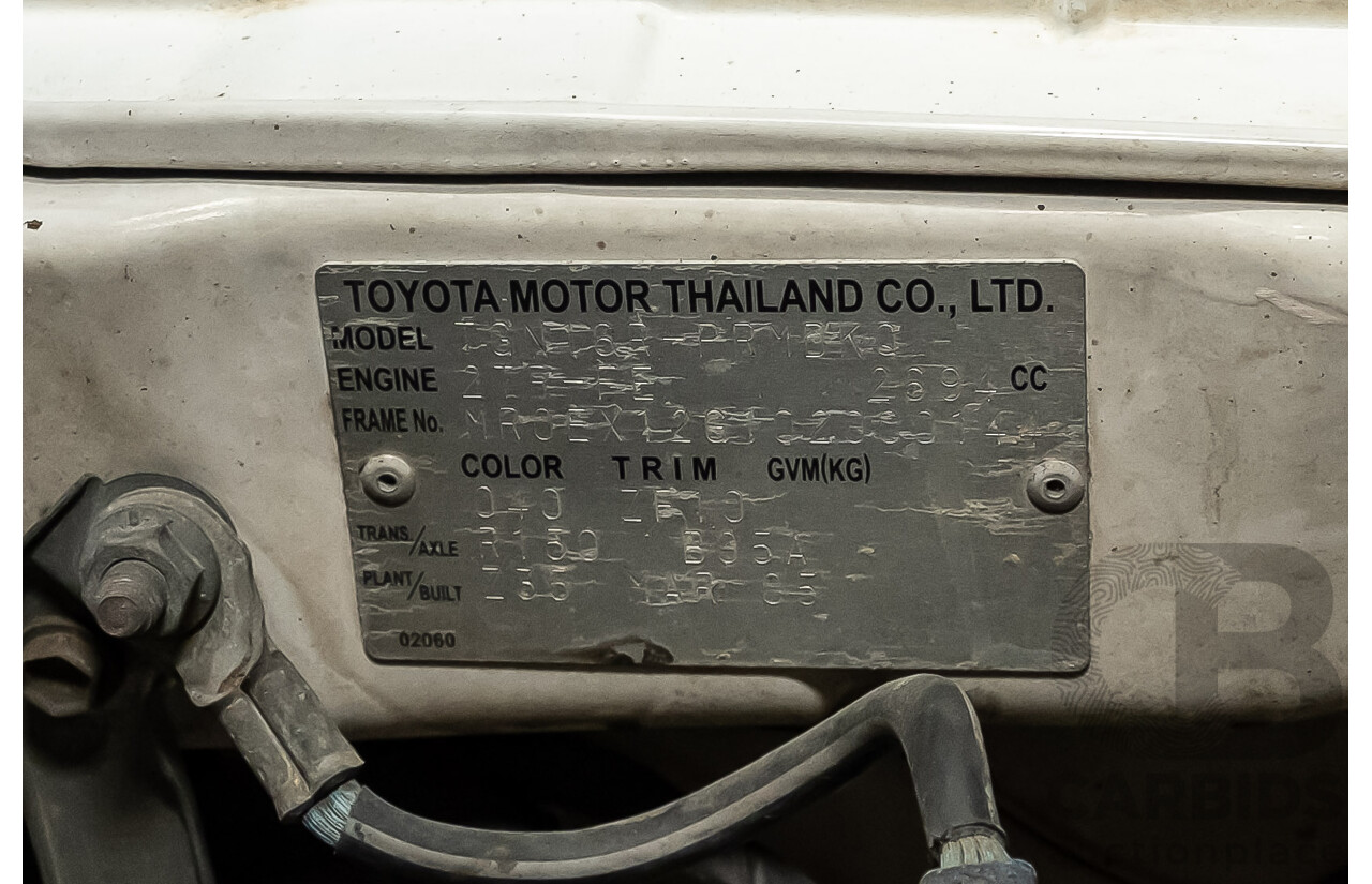 3/2005 Toyota Hilux  RZN149R Dual Cab P/Up Workmate White 2.7L