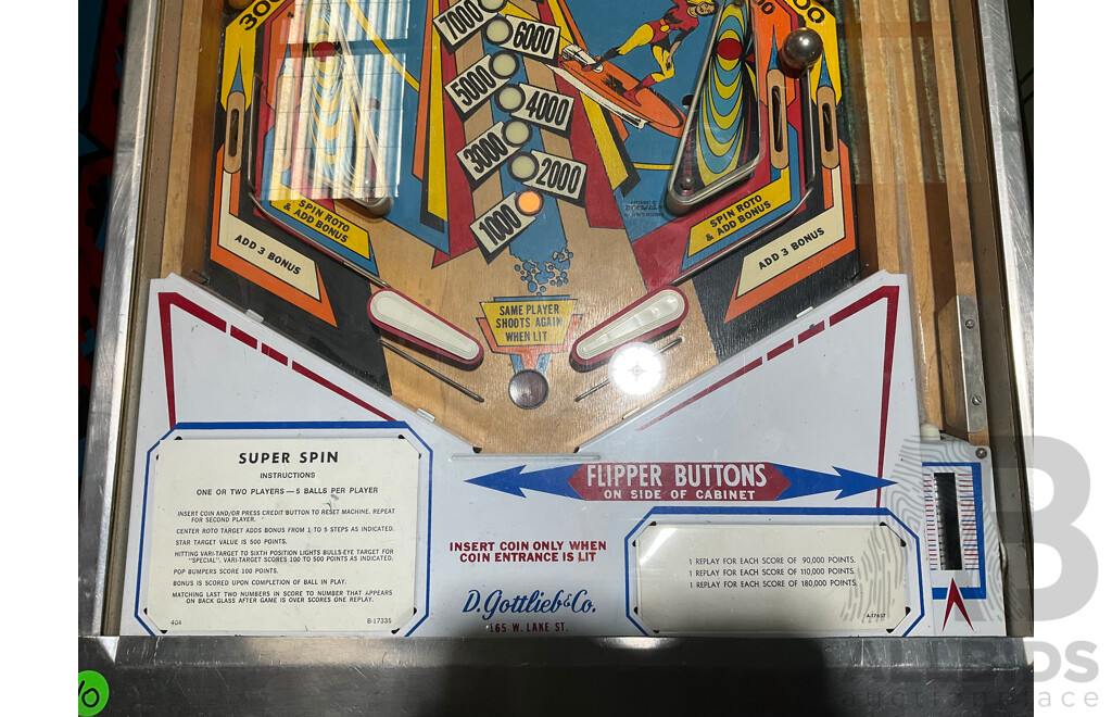 SUPER SPIN (D. Gottlieb & Co) Pinball Machine