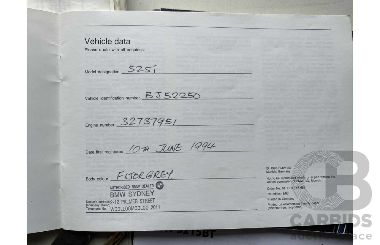 5/1994 Bmw 525i  4d Sedan Grey 2.5L