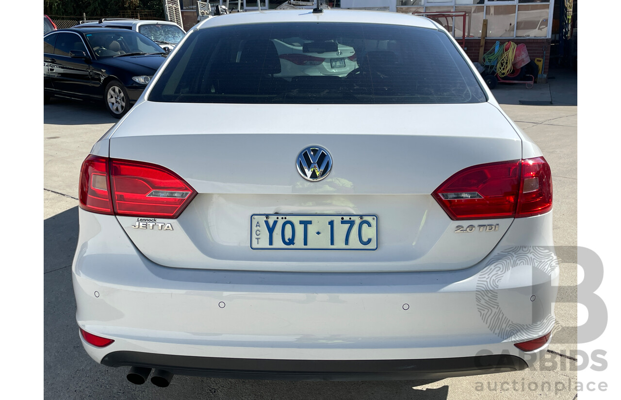 2/2012 Volkswagen Jetta 103 TDI Comfortline 1KM MY12 4d Sedan White 2.0L