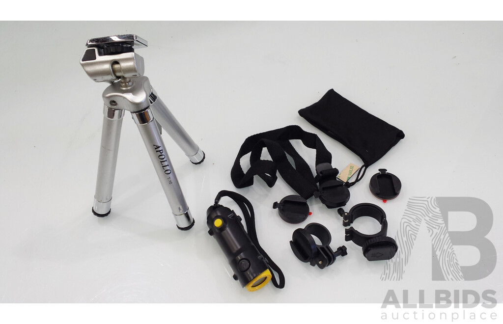Medion Waterproof Action Camera and Apollo Tripod