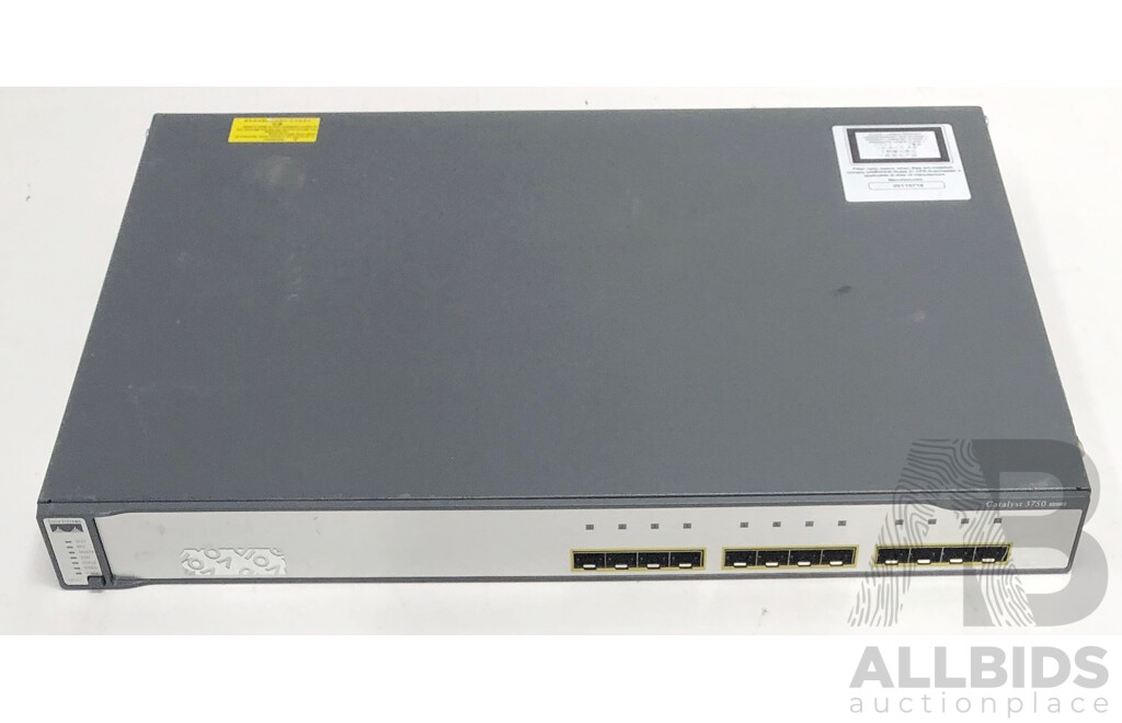 Cisco Catalyst (WS-C3750G-12S-S) 3750 Series 12-Port Gigabit SFP Switch