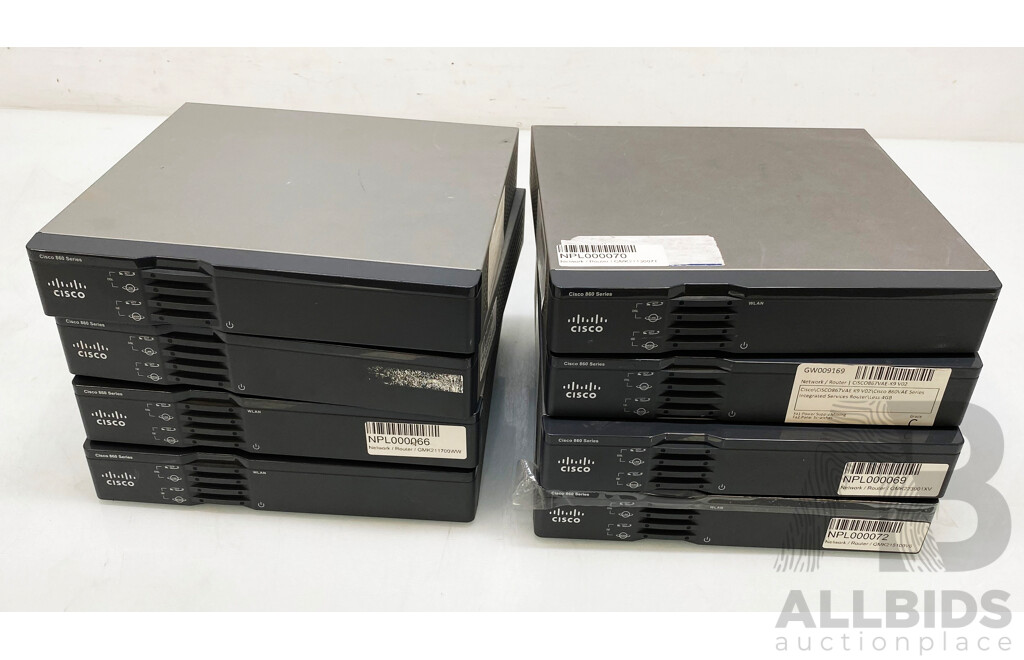 Assorted Lot of Cisco 860 Series Intergrated Routers