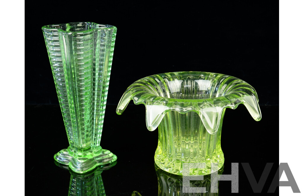Vintage Uranium Glass Splash Form - Lot 1501424 | EHVA
