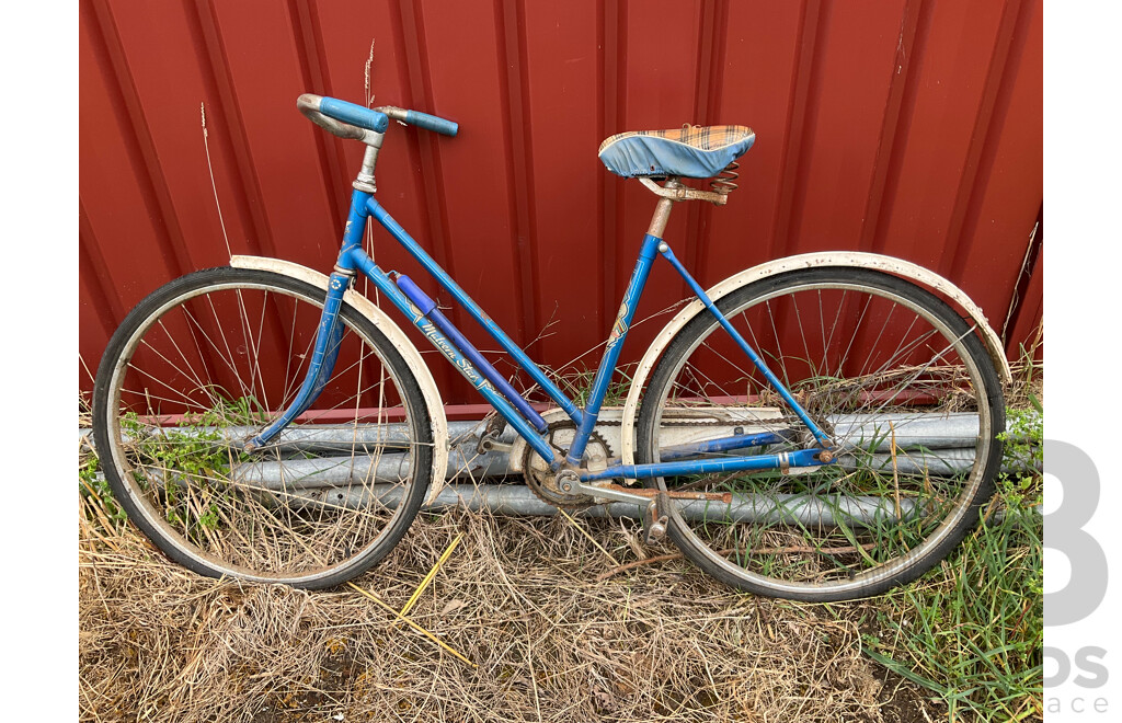 Vintage Malvern Star Woman's Bike with Correct Pump and Plaid Seat