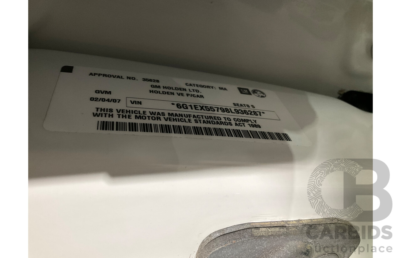 4/2007 Holden Calais V VE 4d Sedan White V6 3.6L