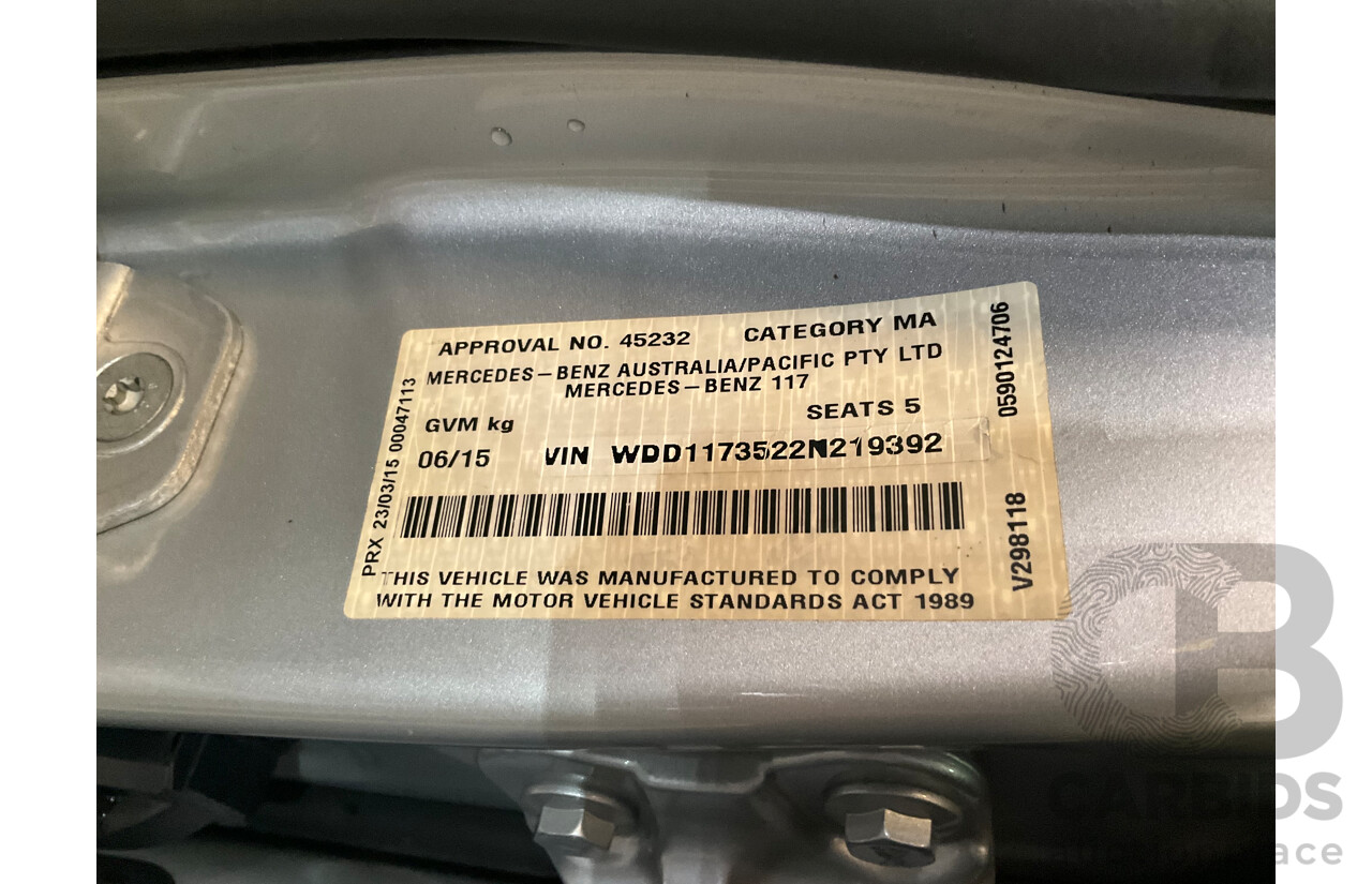 6/2015 Mercedes-Benz CLA 45 AMG 117 MY15 4d Coupe Silver 2.0L