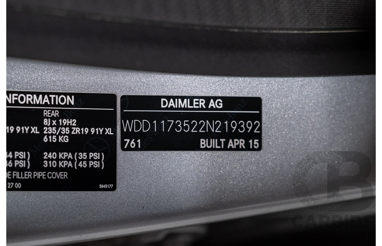 6/2015 Mercedes-Benz CLA 45 AMG 117 MY15 4d Coupe Silver 2.0L