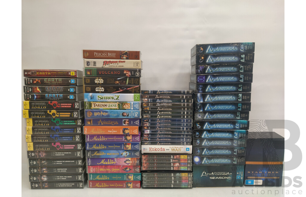 Mixed DVD and VHS - Lot of 64