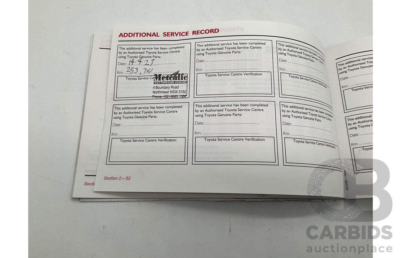 10/2009 Toyota Hiace LWB TRH201R MY07 Upgrade 4d Van White 2.7L