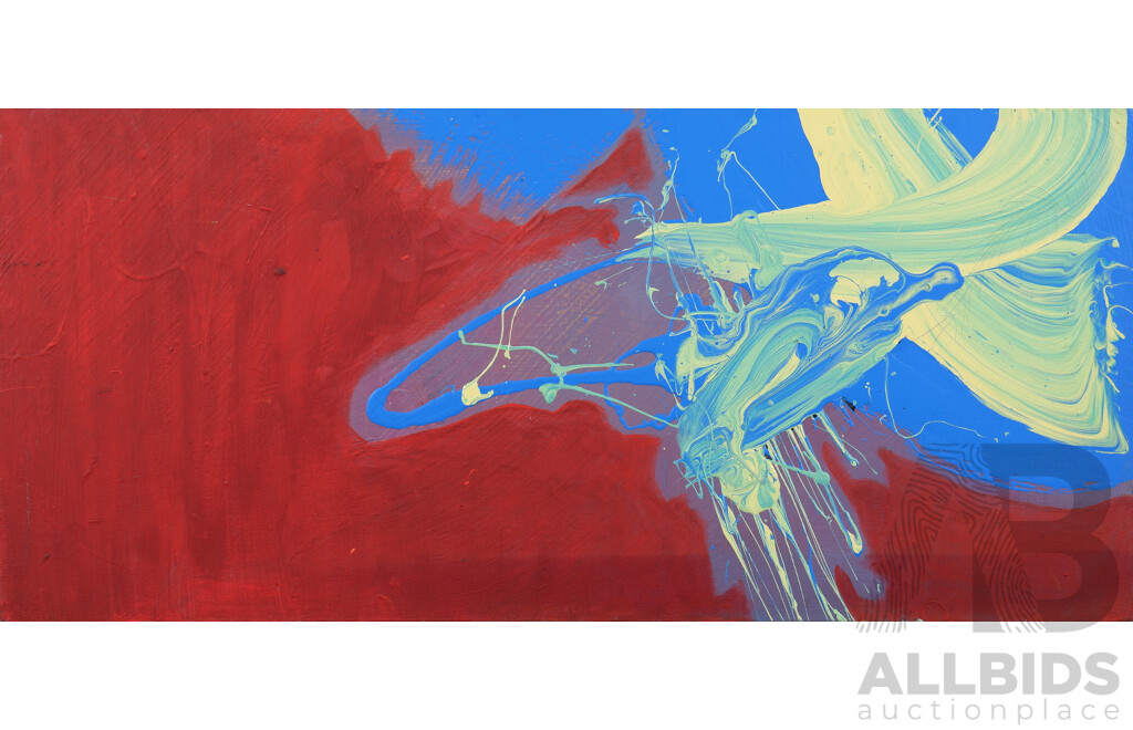 Contemporary Abstract Oil on Canvas Painting, Unsigned,38 x 83 cm