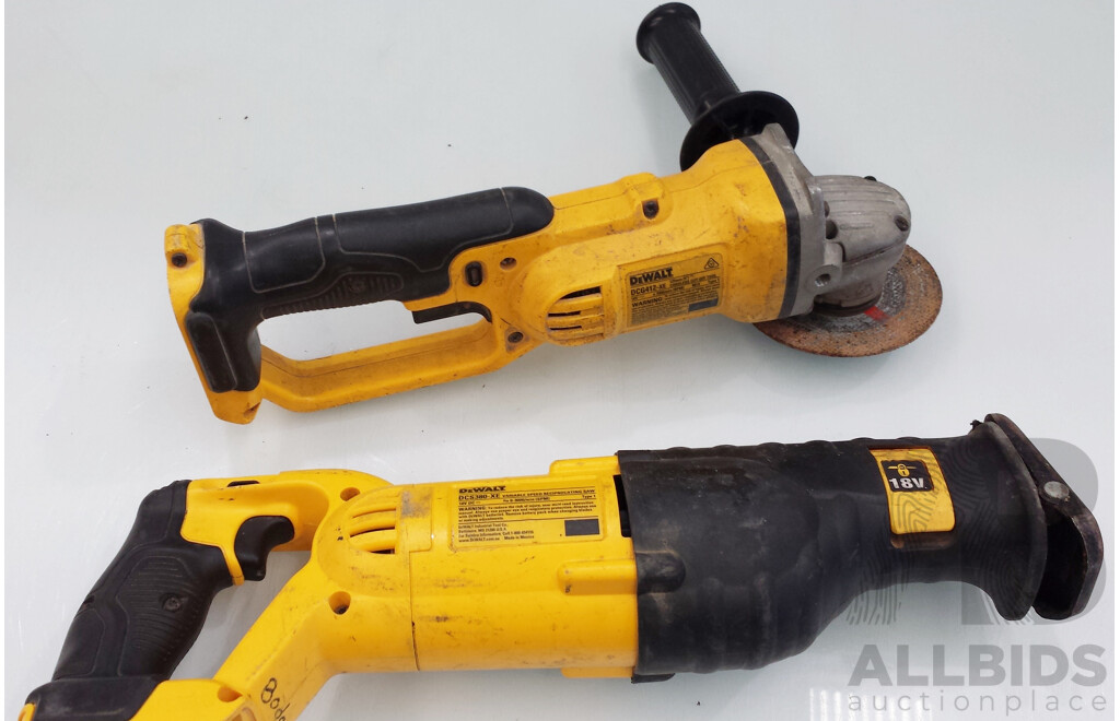 DeWalt 18 Volt Lithium Ion Cordless Power Tools - Lot of Three