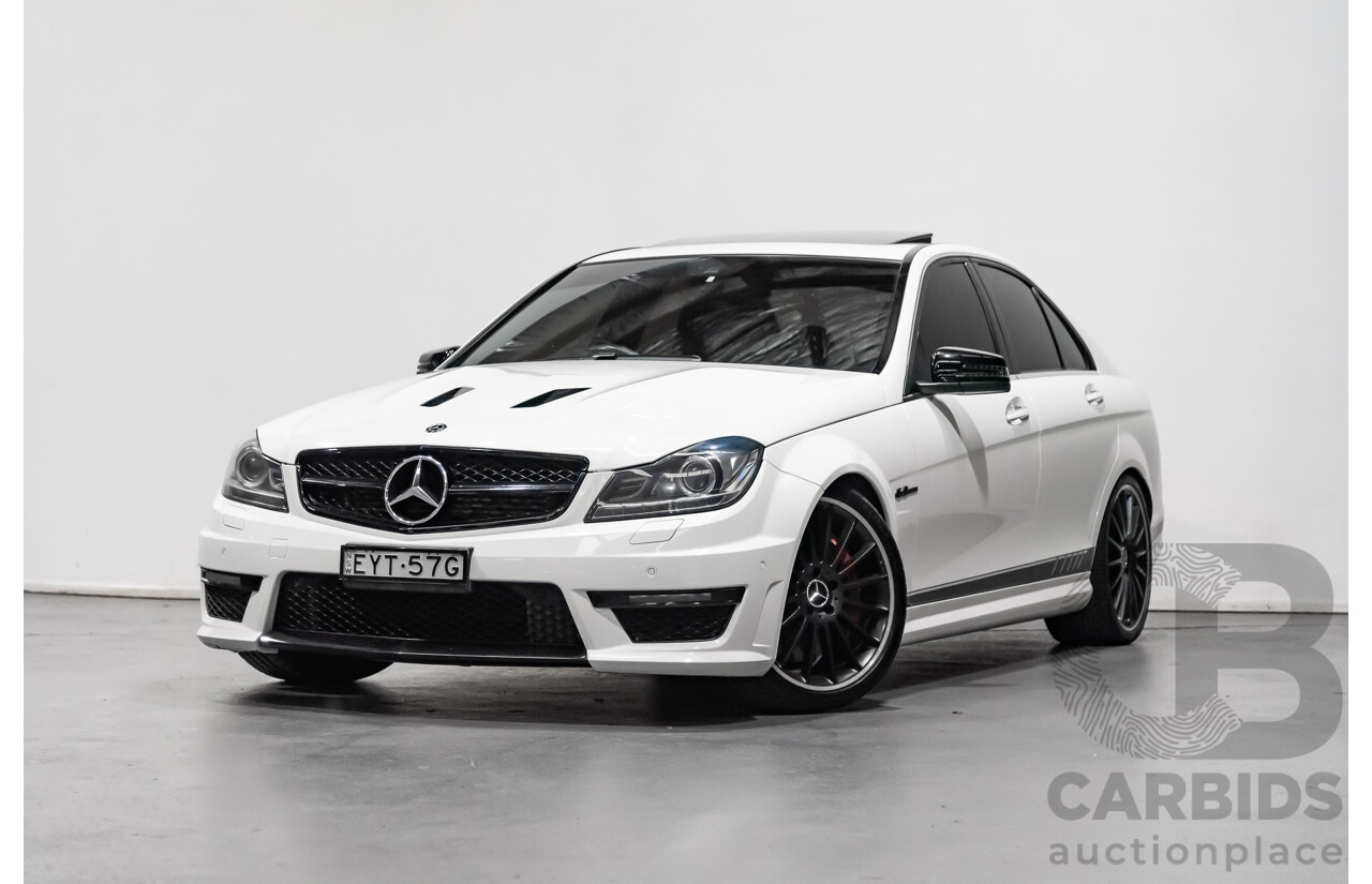 8/2013 Mercedes-Benz C63 AMG Edition 507 W204 MY14 4d Sedan White 6.2L V8