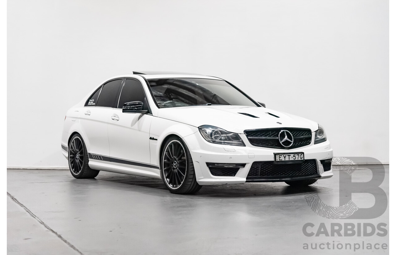 8/2013 Mercedes-Benz C63 AMG Edition 507 W204 MY14 4d Sedan White 6.2L V8