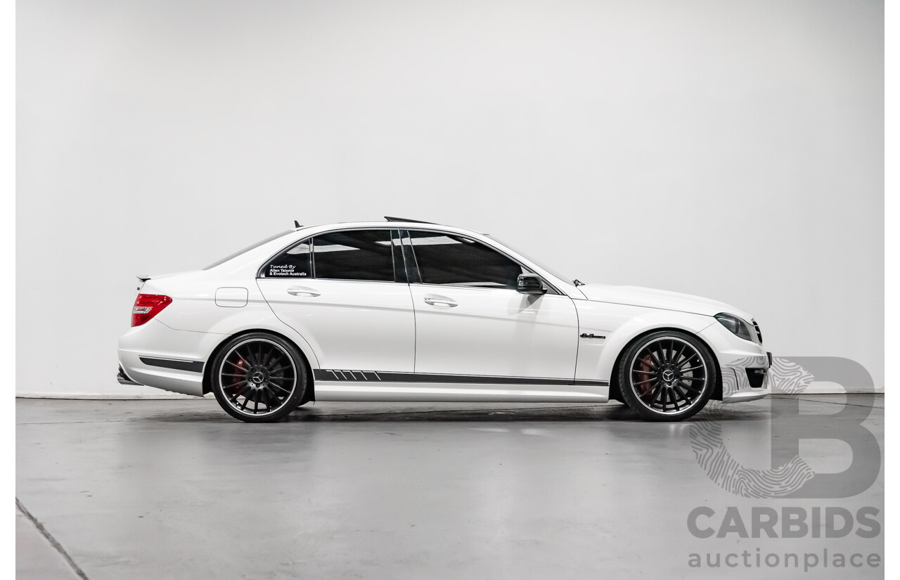 8/2013 Mercedes-Benz C63 AMG Edition 507 W204 MY14 4d Sedan White 6.2L V8