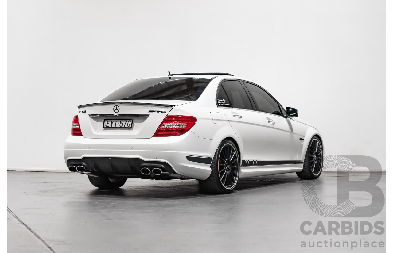 8/2013 Mercedes-Benz C63 AMG Edition 507 W204 MY14 4d Sedan White 6.2L V8