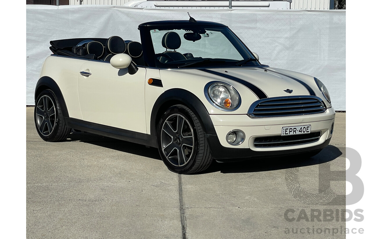 2/2010 Mini Cooper Cabrio R57 2d Convertible Pepper White 1.6L