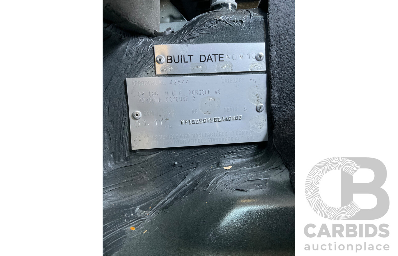 1/2011 Porsche Cayenne S 4d Wagon Metallic Black V8 4.8L