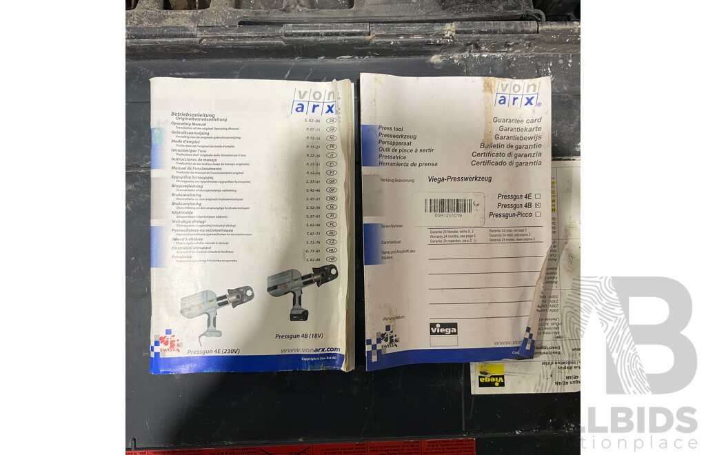 VIEGA PRESSWERKZEUG  Heavy Duty Tool -  Pressgun 4B with Press Jaw - ORP $1800.00