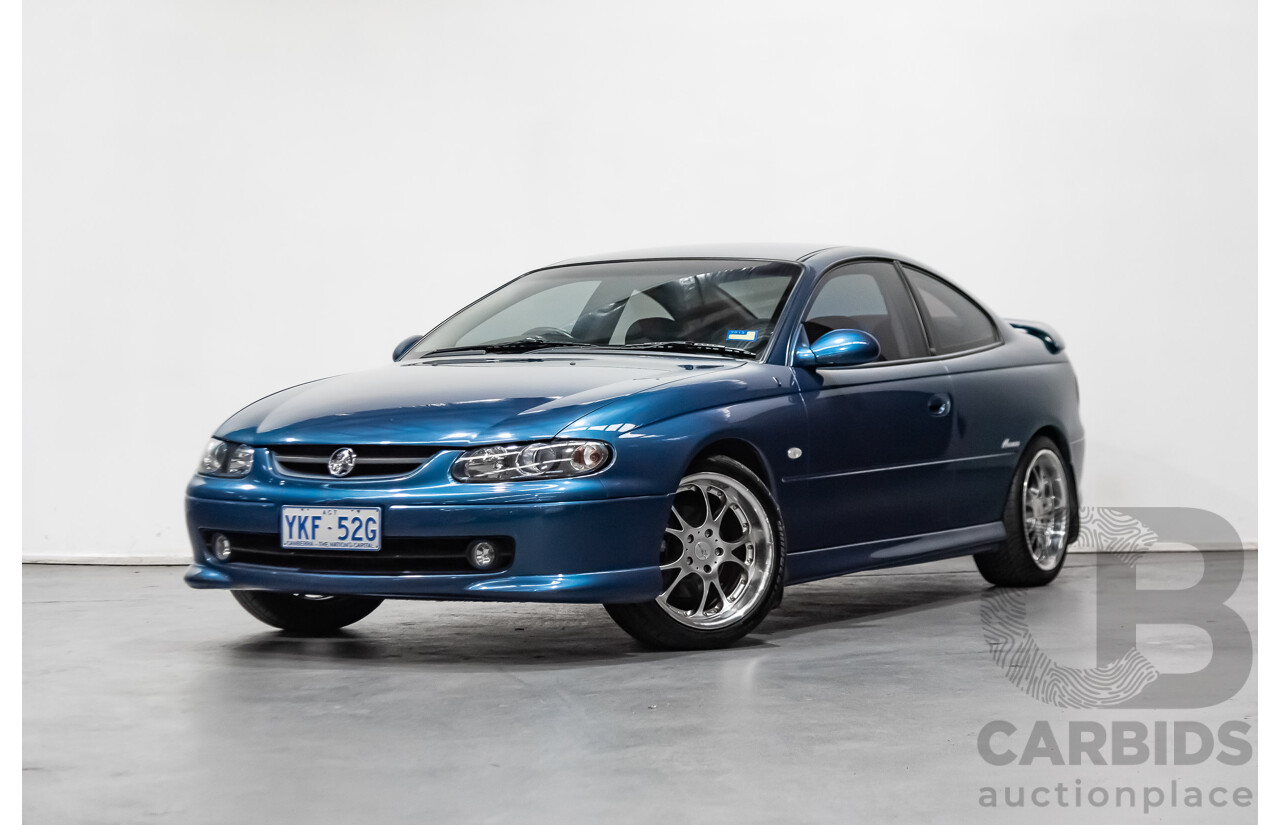8/2002 Holden Monaro CV6 V2 2d Coupe Blue 3.8L Supercharged