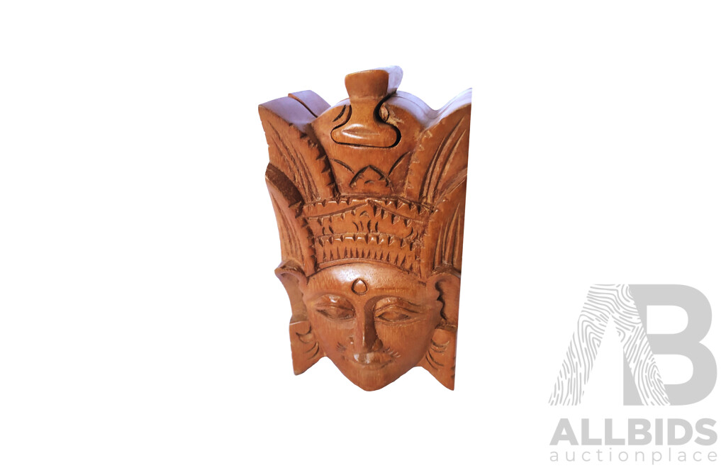 Wooden Hand Carved Puzzled Jewellery Box