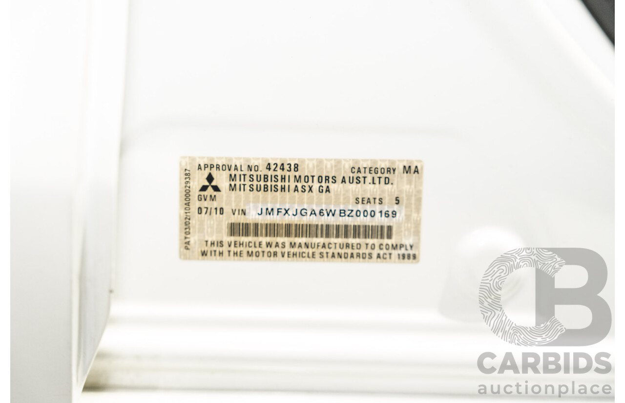7/2010 Mitsubishi ASX Aspire (4WD) XA 4d Wagon White Turbo Diesel 1.8L