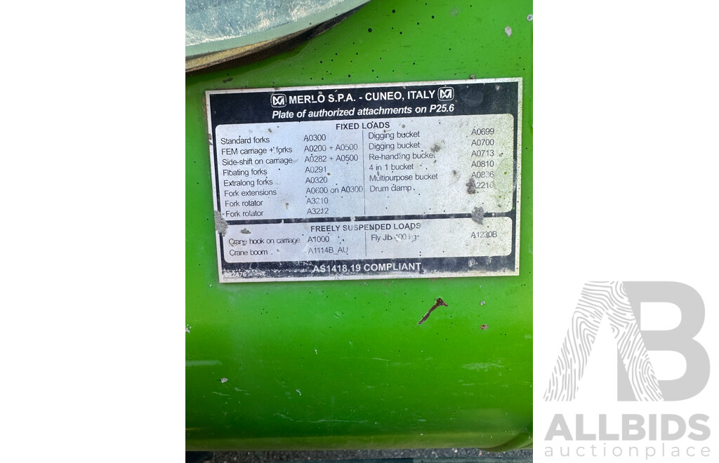 2016 MERLO Telehandler with Rotator Attachment