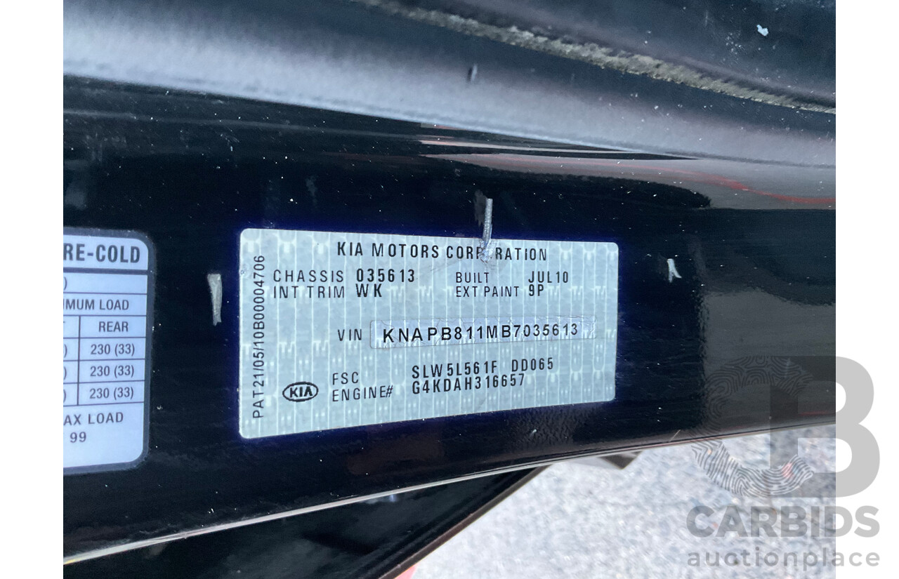 7/2010 Kia Sportage Si SL 4d Wagon Black 2.0L