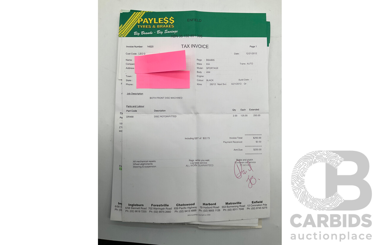 7/2010 Kia Sportage Si SL 4d Wagon Black 2.0L