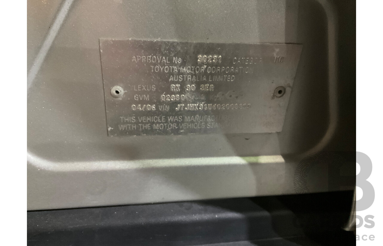 4/2006 Lexus RX350 Sports Luxury GSU35R 4d Wagon Silver V6 3.5L