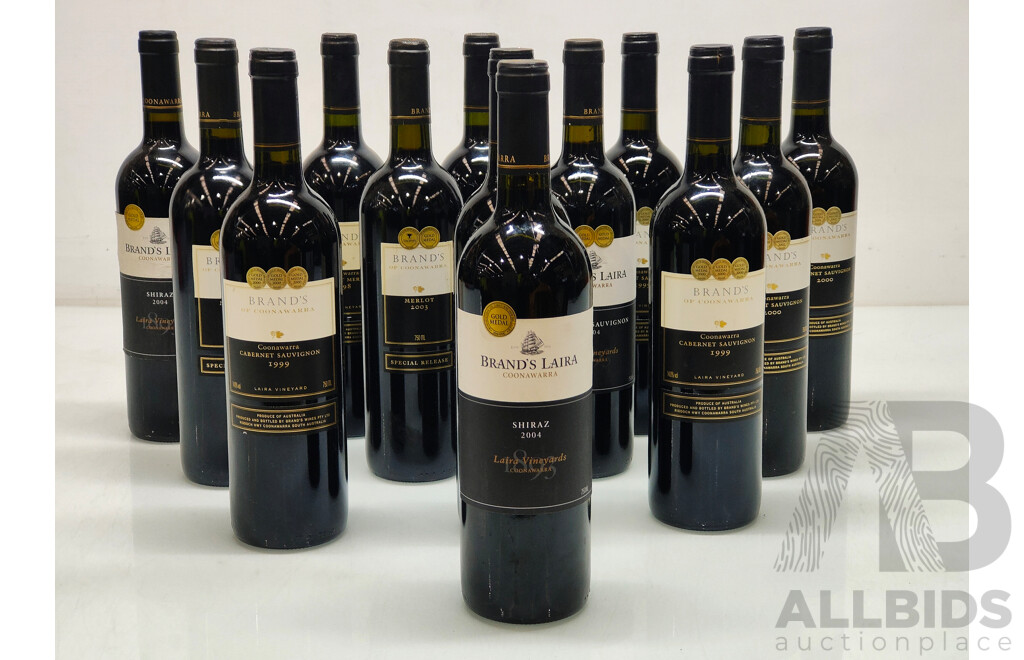 Brand's Laira/Brand's of Coonawarra 1999 to 2004 Wines - Lot of 13