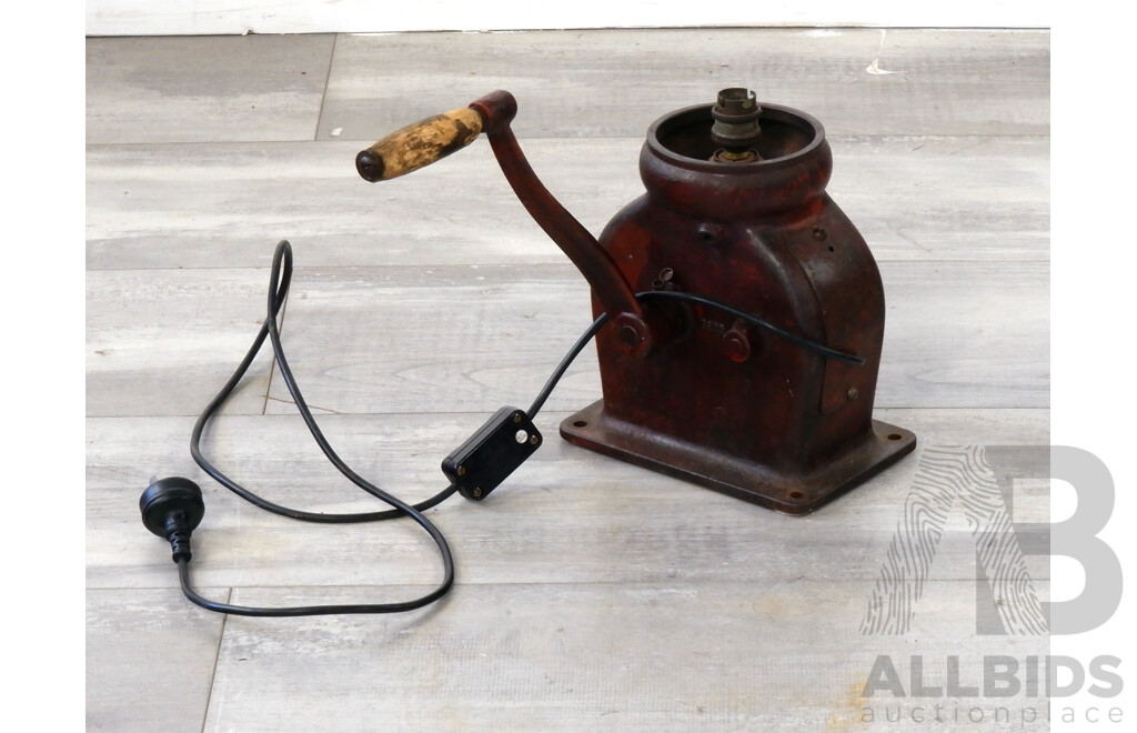 Vintage Metal Butter Churn Converted to Table Lamp