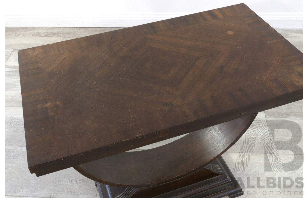 Art Deco MSide Table with Hoop Base