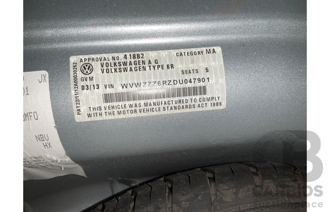 3/2013 Volkswagen Polo 77 TSI Comfortline 6R MY13 5d Hatchback Silver Turbo 1.2L