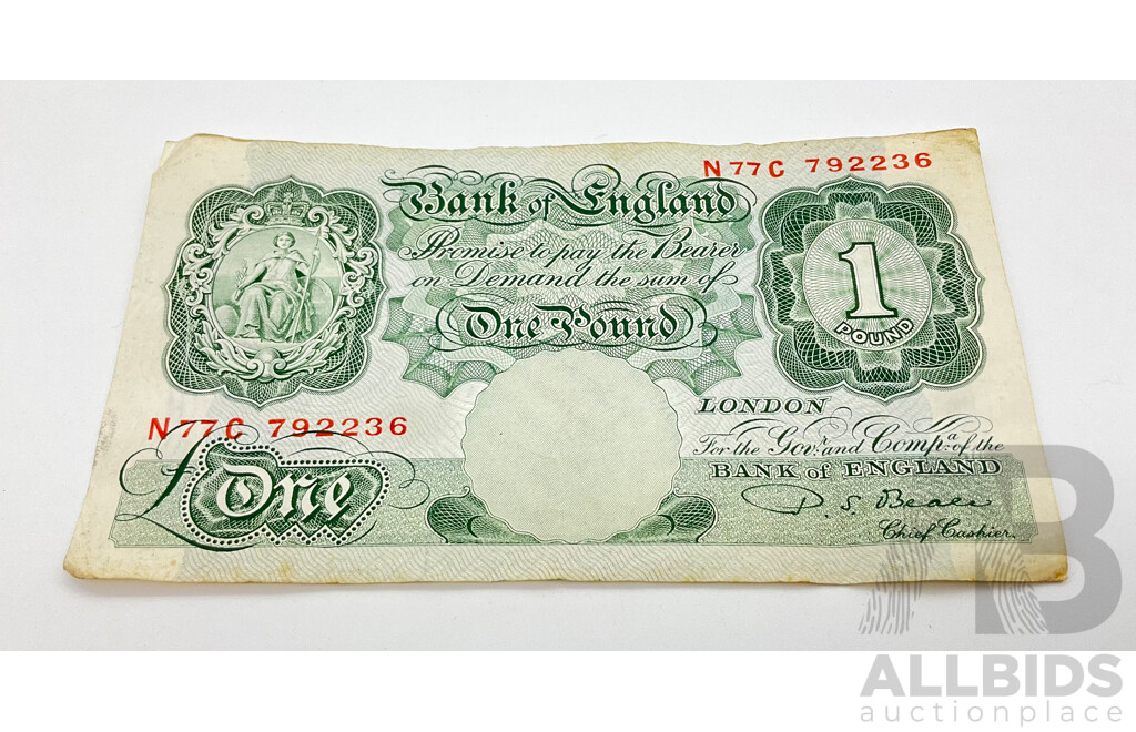 Bank of England One Pound Note N77C