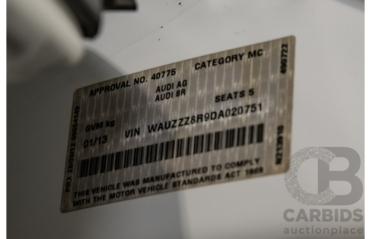 1/2013 Audi Q5 2.0 TDI Quattro 8R MY13 4d Wagon White 2.0L Turbo Diesel