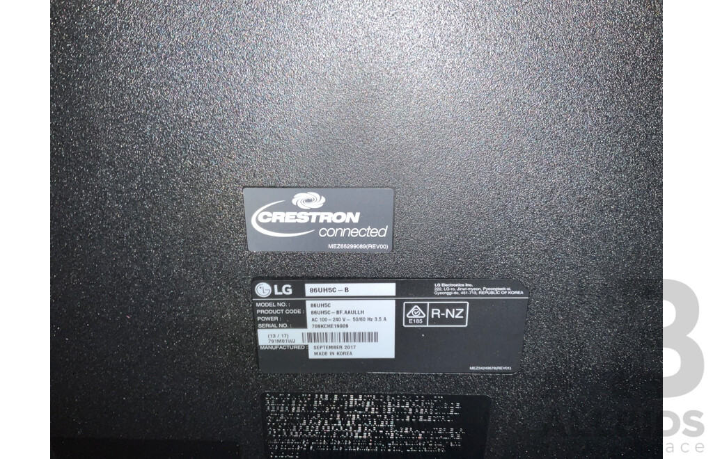 LG (86UH5C) 86” Ultra HD Signage with Split-Screen Functionality - ORP $2995