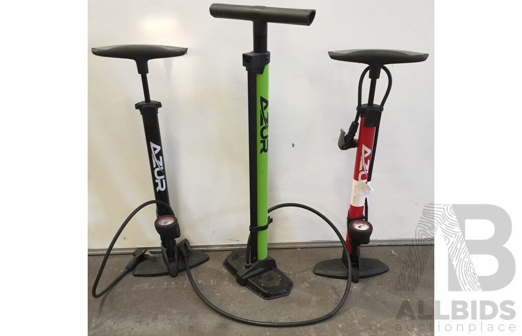 Azur Bicycle Tyre Pumps - Lot of 3