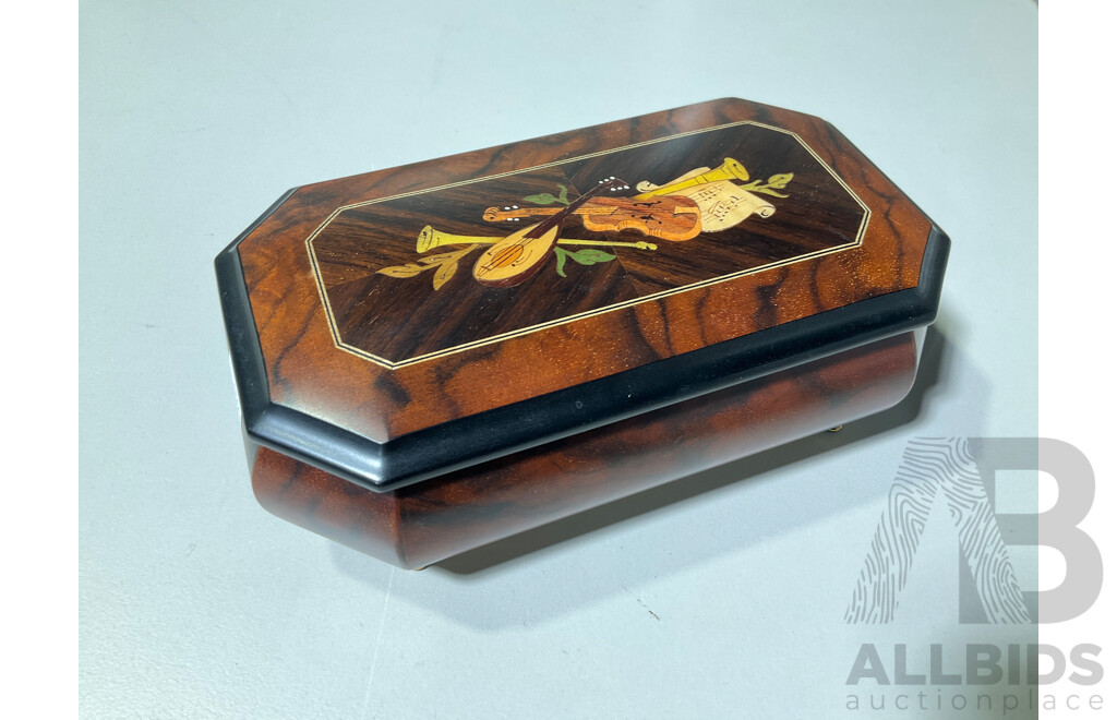 Small Wooden Music Box with Instruments - Lot 1476808 | ALLBIDS