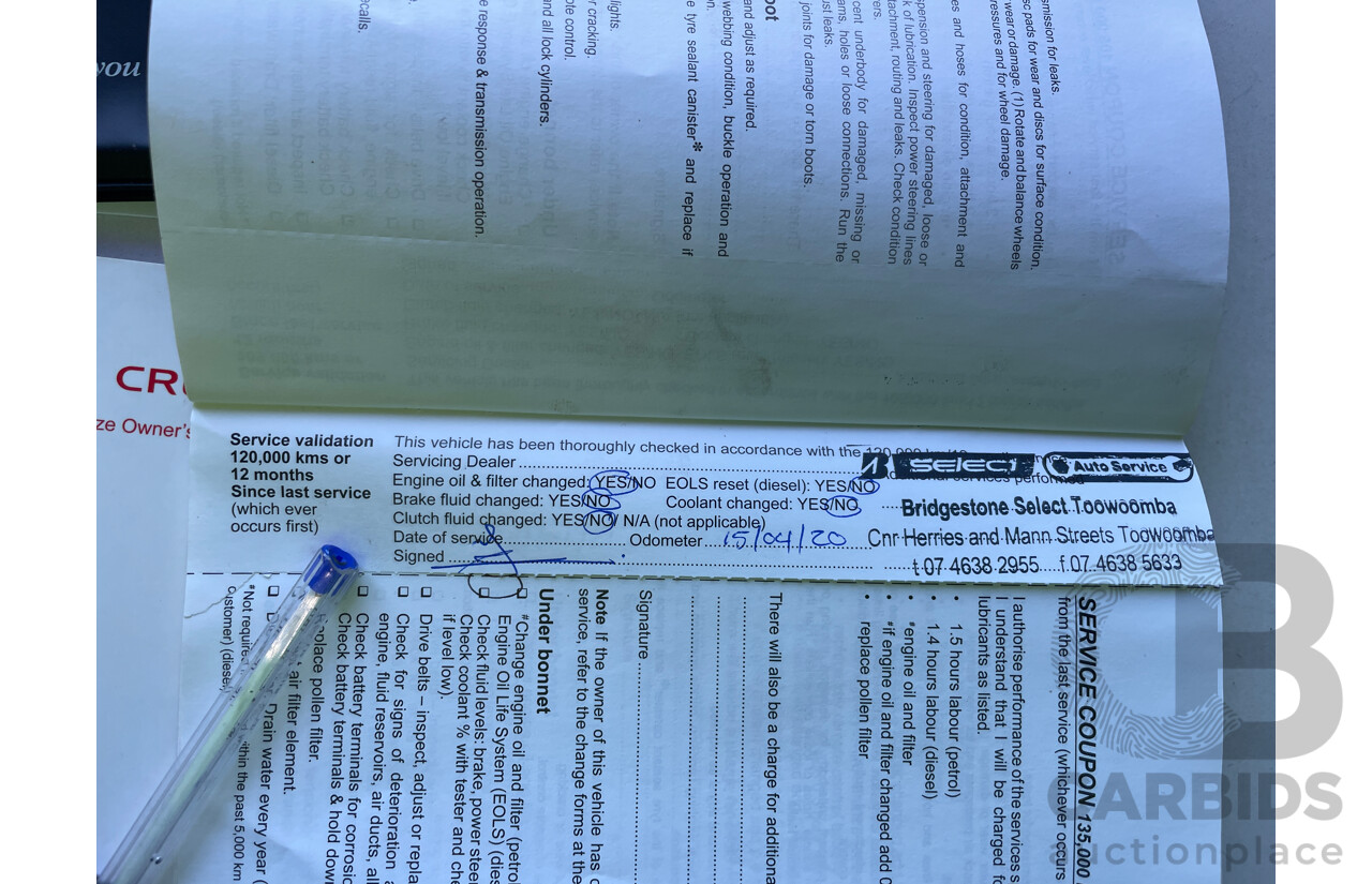 3/2011 Holden Cruze CD JG 4d Sedan White 1.8L