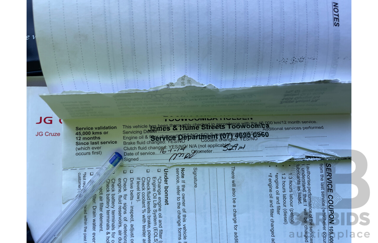 3/2011 Holden Cruze CD JG 4d Sedan White 1.8L