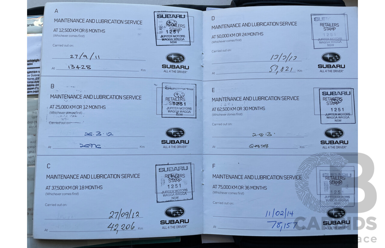 2/2011 Subaru Forester X MY11 4d Wagon Silver 2.5L