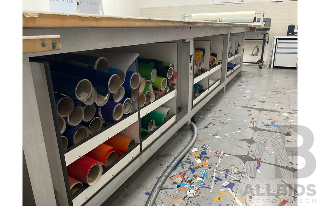 Cutting Table with Vinyl Roll Holders